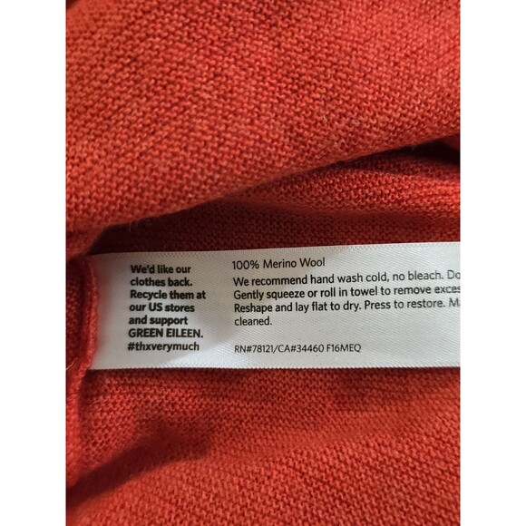 Eileen Fisher Bundle 2 Sweaters Size PM Merino Wool Organic Cotton Orange READ - Picture 5 of 9